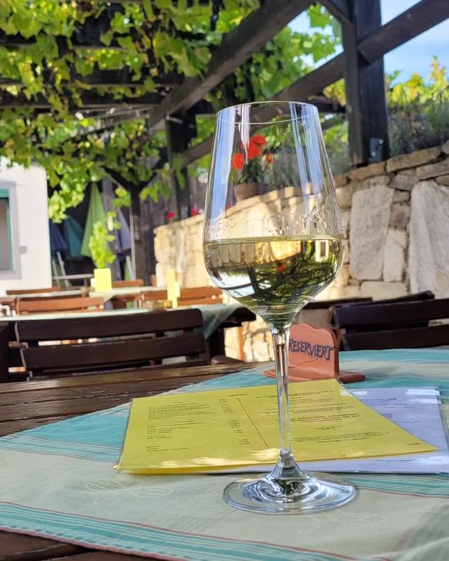 Sommerterrasse unter der Weinlaube